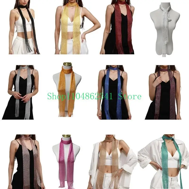 

5ASD Woman Banquets Scarf с кисточками, сияющими воротником для женской танцующей фотографии