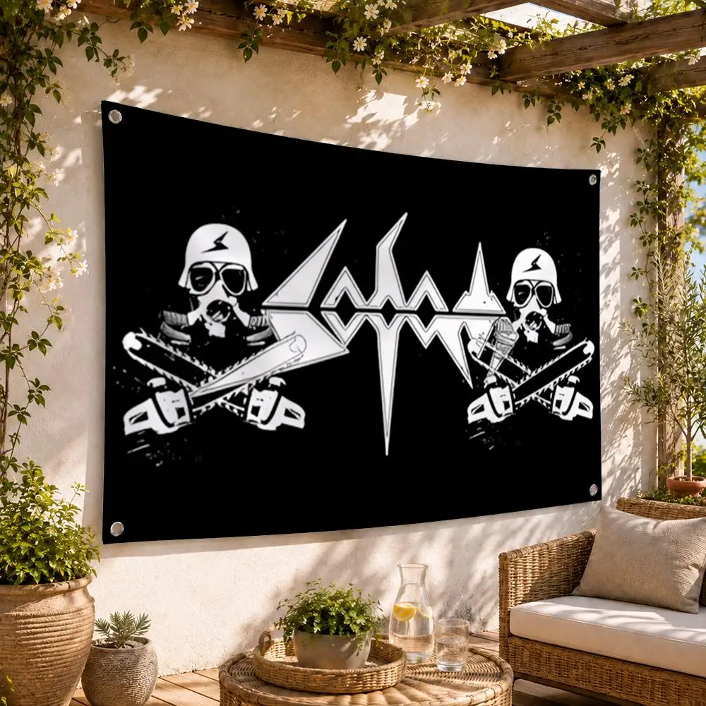 Sodom Rock Band Flags Flag Soft skin-friendly Durable Tapestry Outdoor party Home living room bedroom Decoration