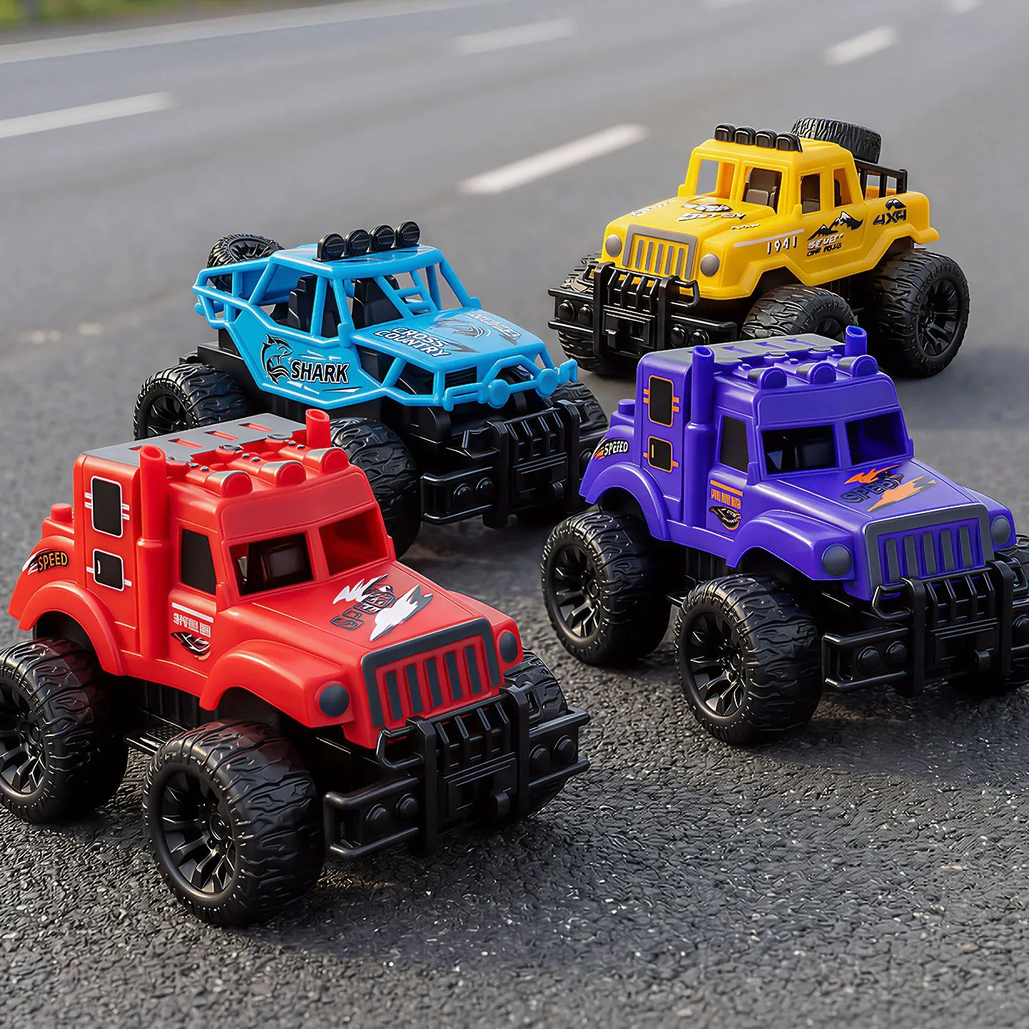 Inertia Off Road Vehicle Stunt Car For Kids 4WD Pull Back Drift Racing Toy Monster Truck Mountain Climbing Birthday Gift