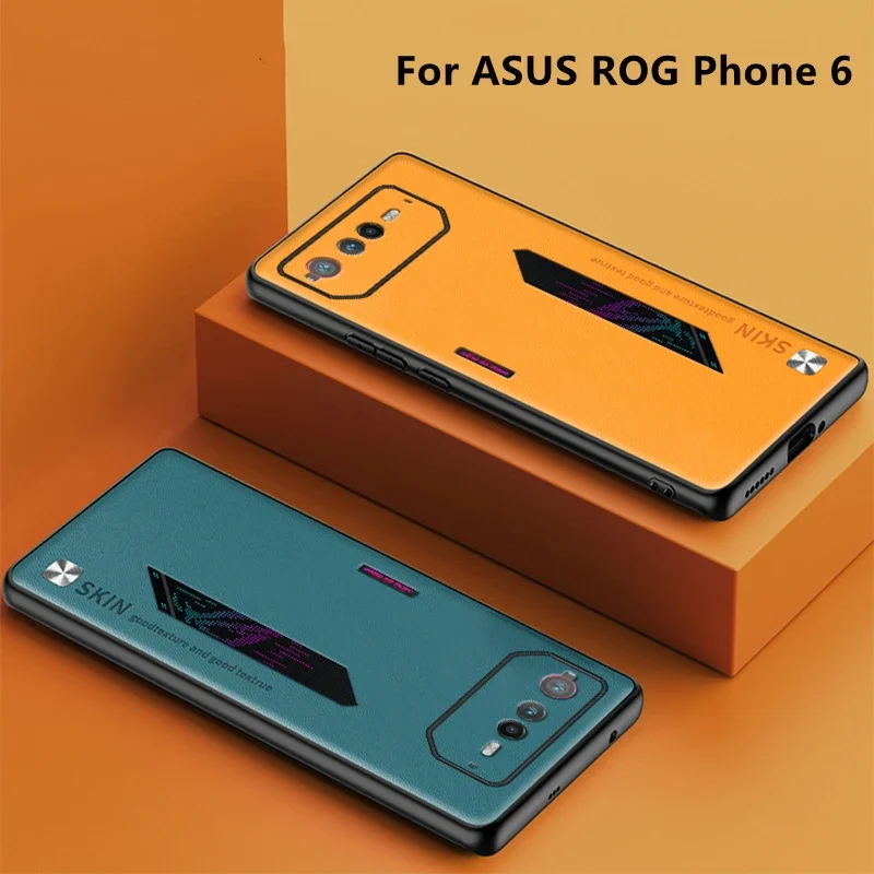 For ASUS ROG Phone 6 Case Luxury Leather Cover For ROG Phone 6 Housing Stylish Protection Shell TPU Silicone Shockproof Bumper