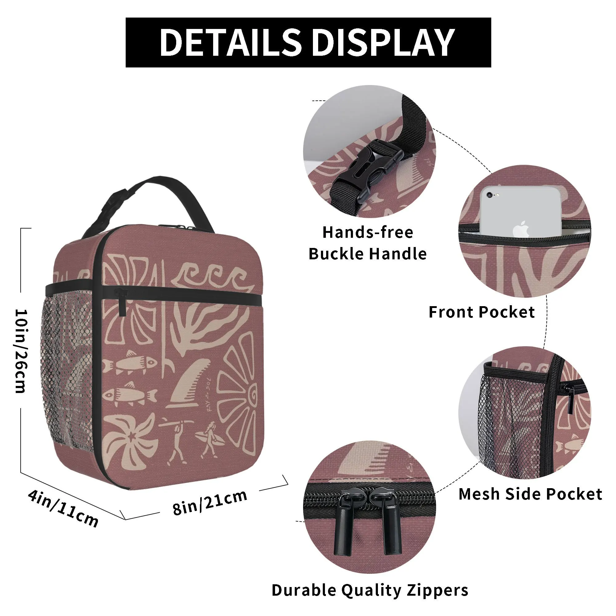 1pc Ocean-Inspired Art Featuring Surfboards And Fish, This Thermal Bag Is Insulated And Designed for Non-Food Contact. It'S Perf