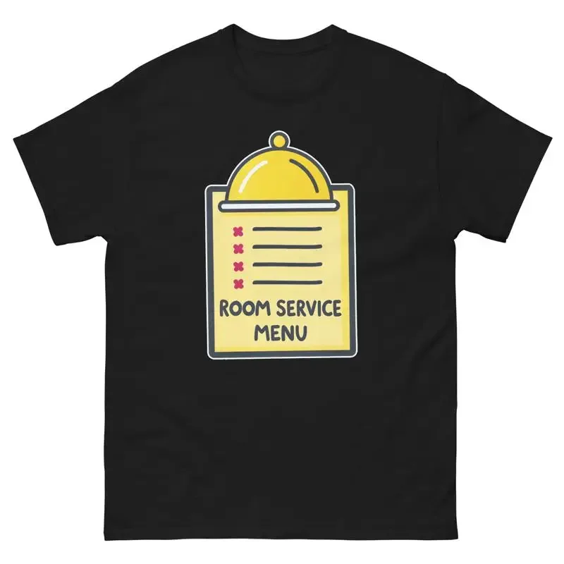 Room Service Menu Hotel Item Travel Motel T Shirt