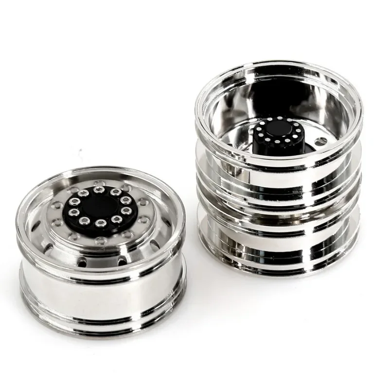 

1/14 RC Rubber Tires High Grip Aluminum Alloy Wheels Rims Unpowered Hubs for Tamiya Truck Trailer,1/14 Scale Remote Control C