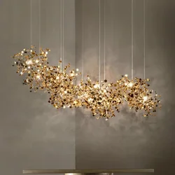 Modern Led Gold Stainless Steel Chandelier Chrome Hanging Lights for Dining Room Kitchen Lamp G9 Home Decor Lighting Fixtures