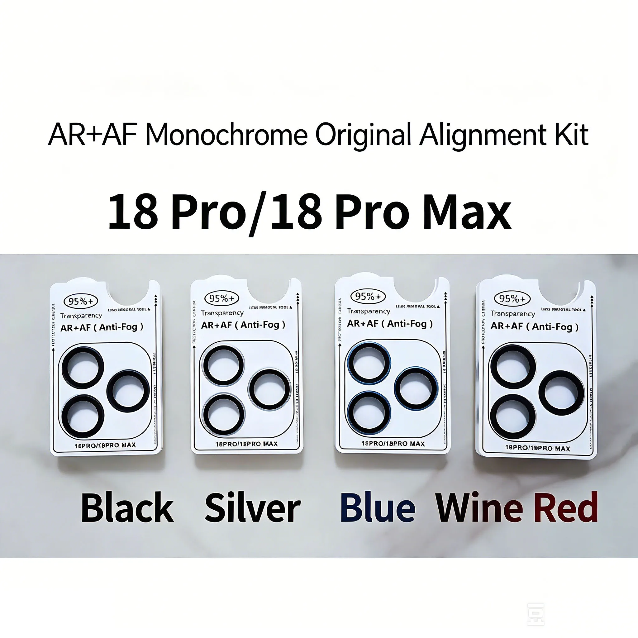 For iPhone 18 Pro Max AR Anti-Fog Original Color Rear Camera Tempered Glass Protective Film Silver Black Wine Red Blue