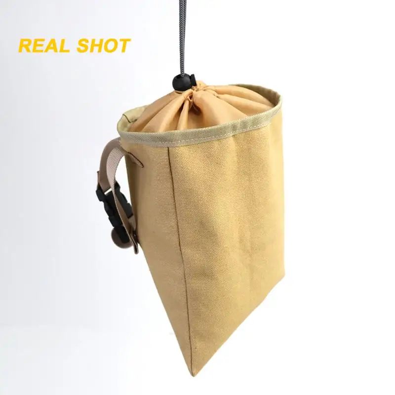 حقيبة Bushcraft من الجلد والقماش، حقيبة تعريف قماشية للمشي لمسافات طويلة، الكنز والصدف، سهلة الحلق حول الأحزمة، حقيبة الخصر
