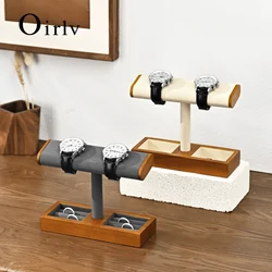 Oirlv Premium Solid Wood Watch Display Stand Entranceway Bracelet Ring Storage Rack for Home Organization