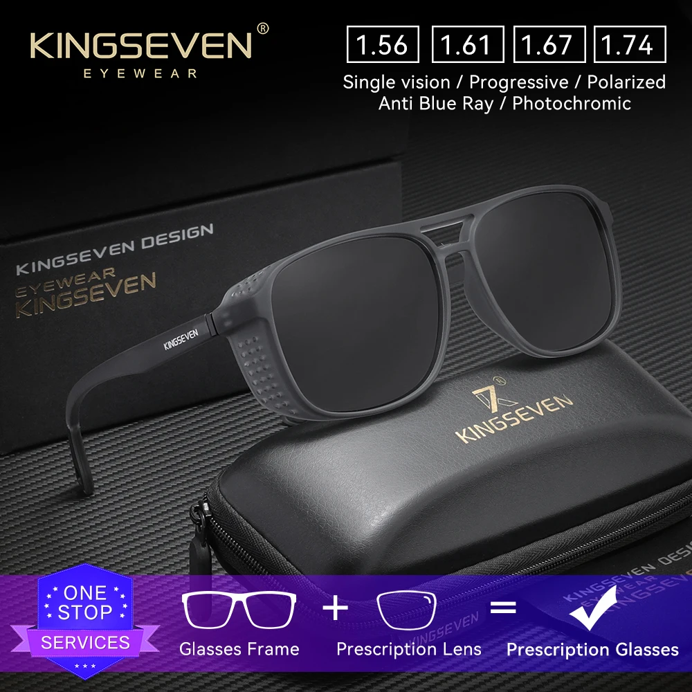 KINGSEVEN 因果光学サングラス近視遠視処方マットメガネ屋外運転偏光ファッション男性眼鏡