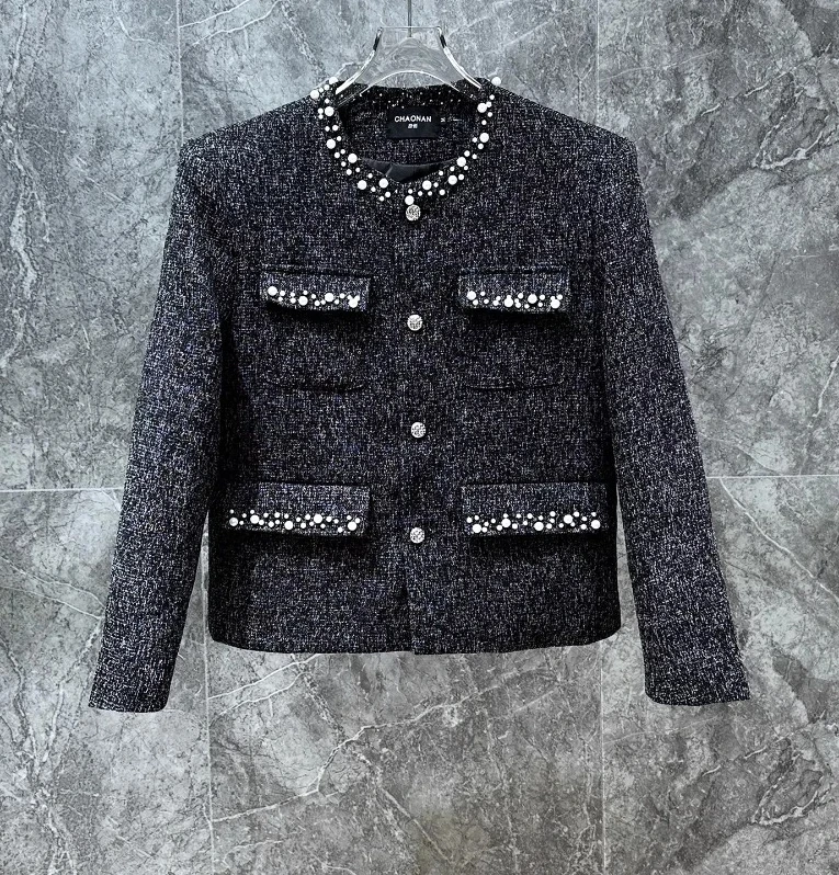 Mode coréenne lâche perle beau polyvalent Chic veste courte personnalisé hommes printemps automne rétro couleur unie loisirs manteau