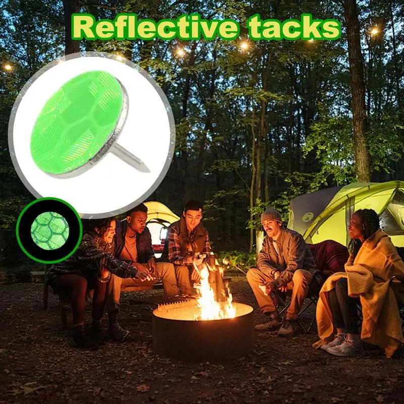 Reflective Trail Marker Tacks 50X Nighttime Reflective Marker Trail Tacks Prevents Lost Tree Mark Hunting Reflector Outdoor