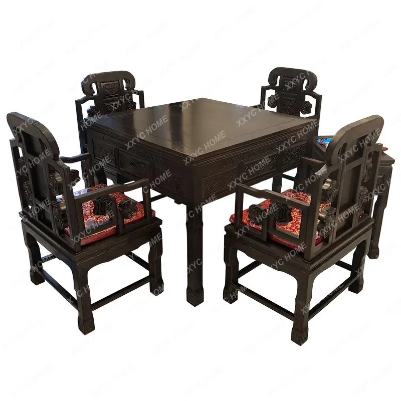 Rosewood Mahjong Machine Automatic Household Solid Wood Electric Mahjong Table Dining Table Dual-Use Mute Machine tables