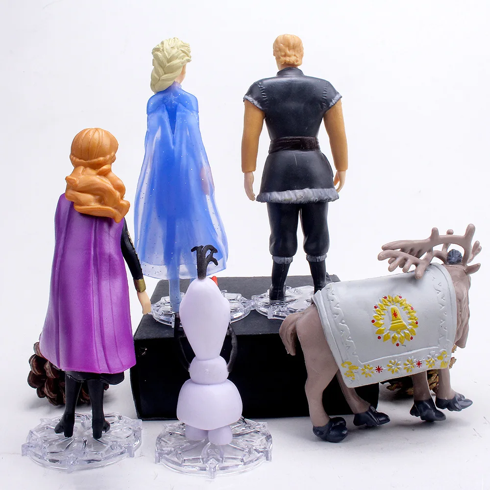 5 Pcs/Set Disney Frozen 2 Elsa Anna Olaf Figures GK Model Princess Elza Girls Collection Toy Kids Adult Birthday Christmas Gift