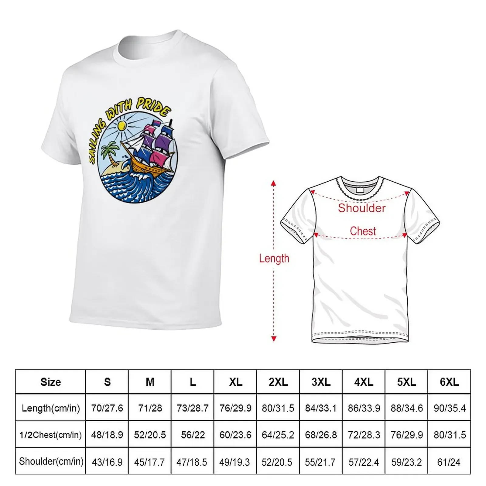 New LGBTQ Sailing Ship with Bisexual Flag, Summer Time T-Shirt hippie clothes boys whites anime stuff customs cotton t shirt men