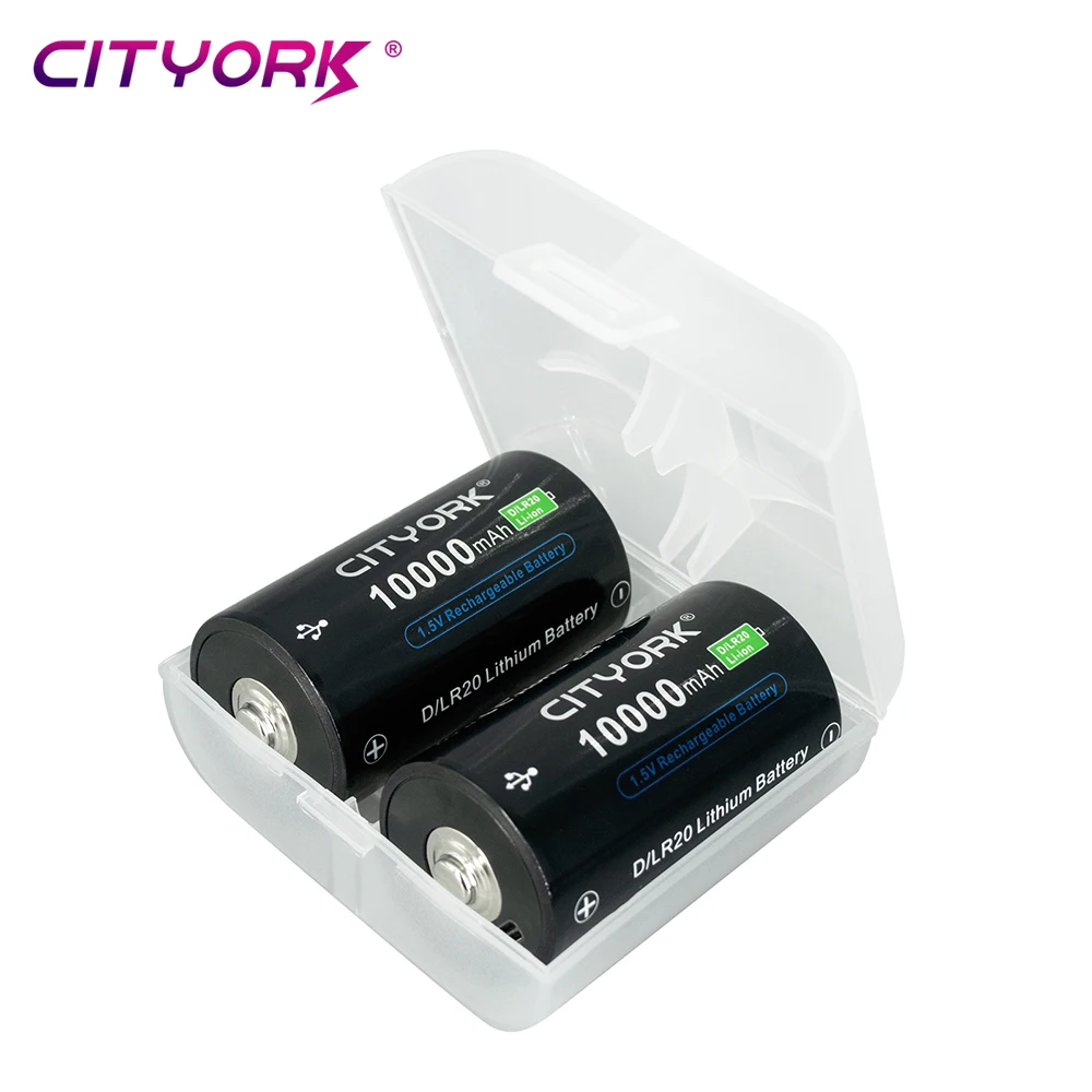 CITYORK D rozmiar akumulator litowy wielokrotnego ładowania 1,5 V USB R20 LR20 akumulatory litowo-jonowe z USB do kuchenki gazowej latarka woda