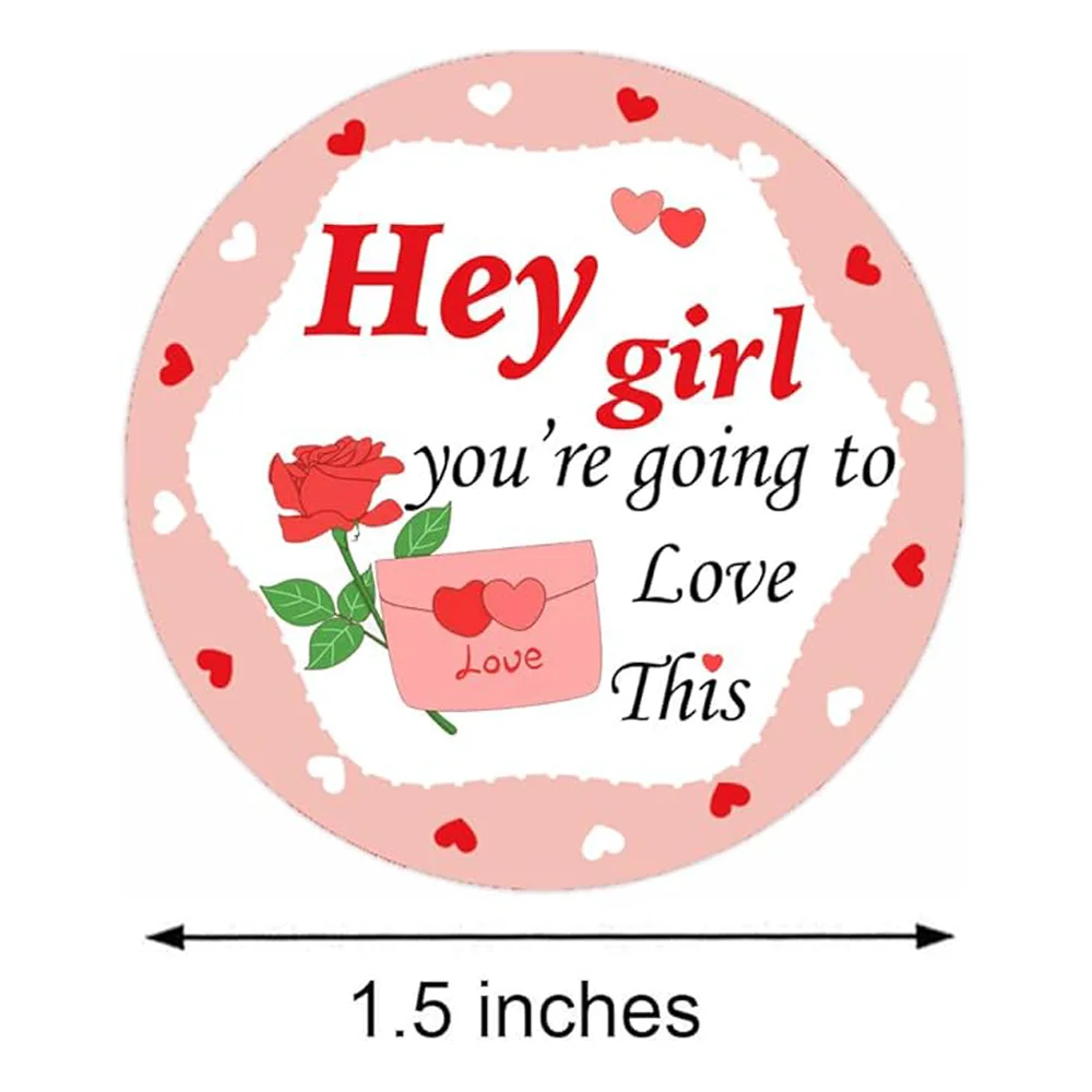 Pink Hey Girls Envelopes Adesivos, Obrigado Etiquetas Comerciais, Natal Artesanal, 1.5 polegadas, 500 pcs