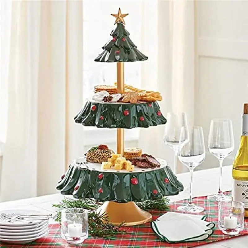 2026 New Christmas Snack Bowl Stand, Tree Dessert Table Fruit Tray Holder,Festive Food Serving Rack for Holiday Party Decor Home