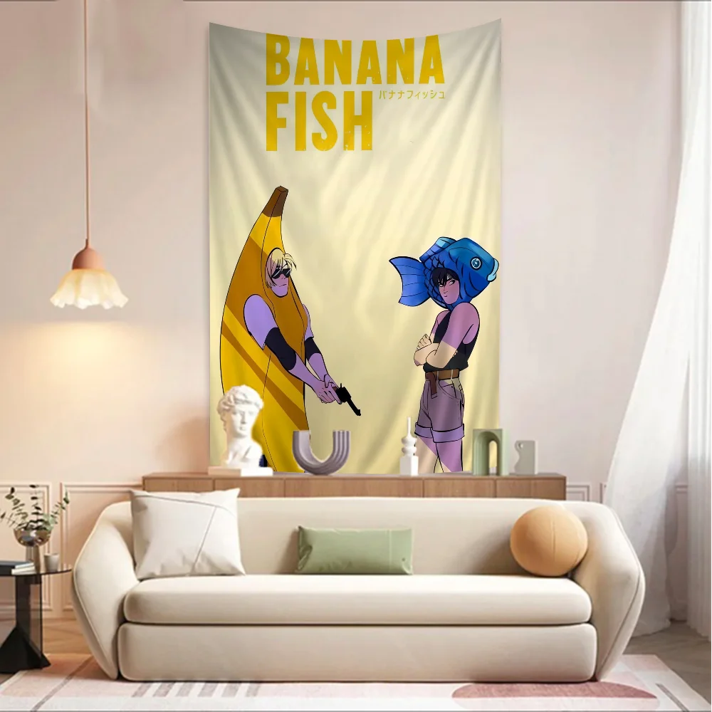 Anime BANANA FISH Hängender böhmischer Wandteppich, indischer Buddha, Wanddekoration, Hexerei, böhmischer Hippie, günstiger Hippie-Wandbehang