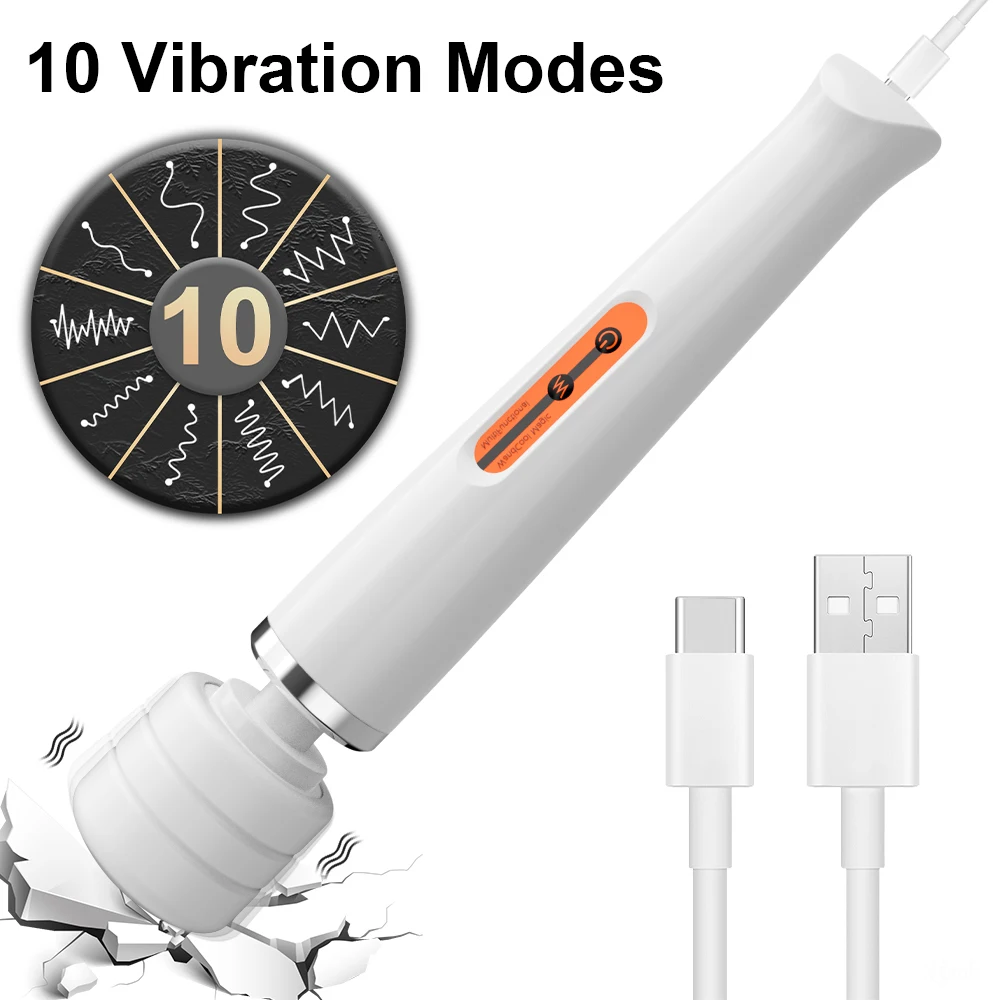 10 kecepatan kuat AV tongkat sihir vibrator untuk wanita G Spot pemijat puting klitoris Stimulator Plug-in Power mainan seks untuk dewasa