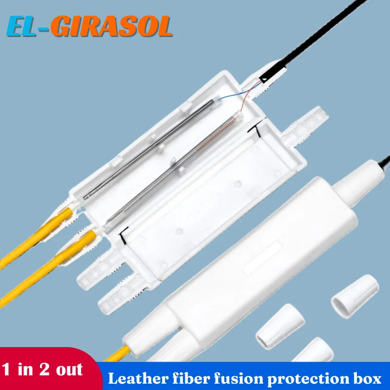 

1 In 2 Out Fiber Optic Leather Line Protection Box 1 X 2 Fiber Splitter Protection Box Fiber Wire Splicer Protection Box FTTH