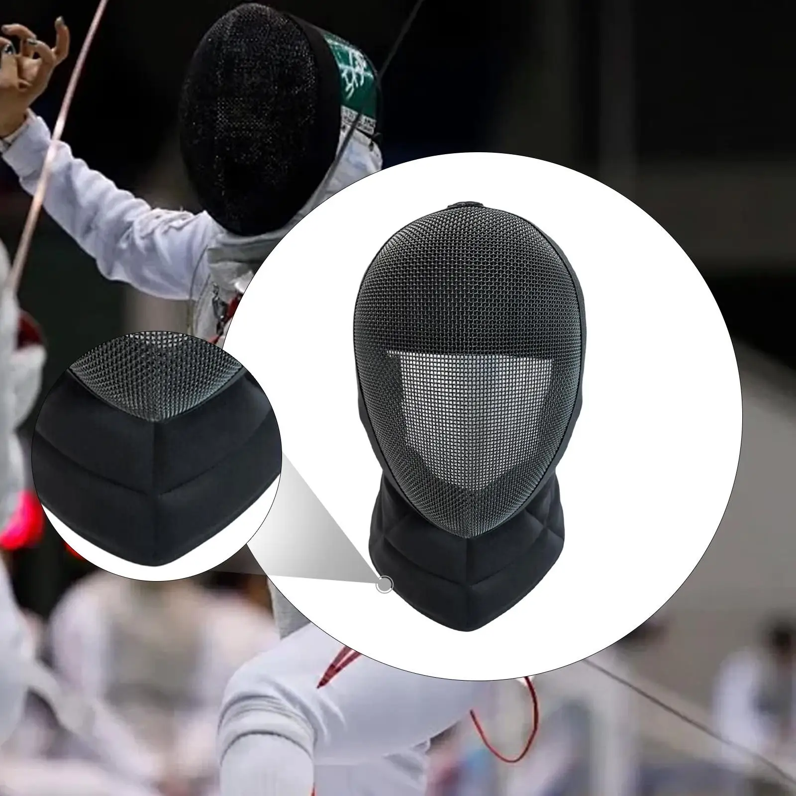 Fencing Mask Protective Metal Helmet Face Shield Ventilated Comfort Fit for Fencing Coaching and Training