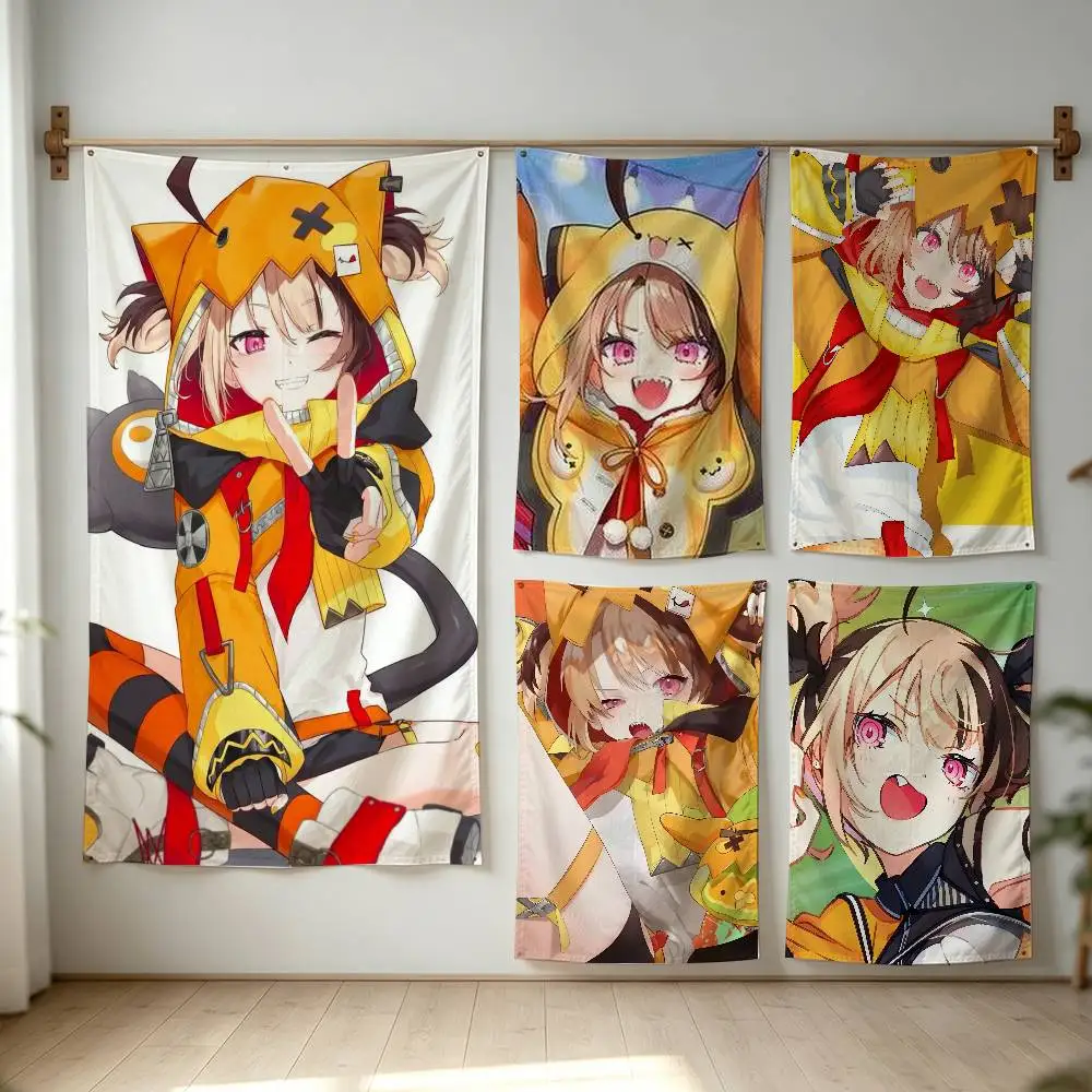 Gigi Murin hololive Flag Digital Printing Banner for Garage Wall Out Door Decoration