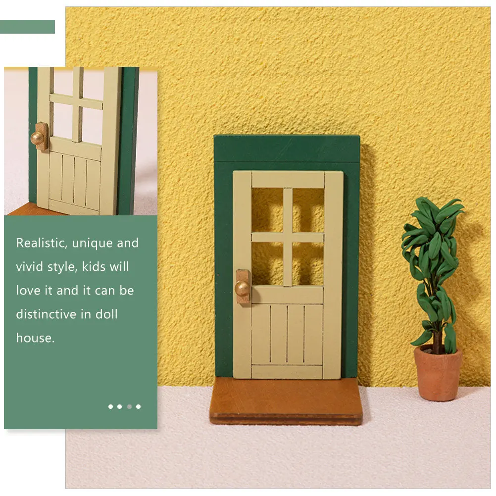 

Mini Home Wooden Door Mini Furniture Door for Tiny House Decor Decorative Miniature Furniture Accessory Kids Room