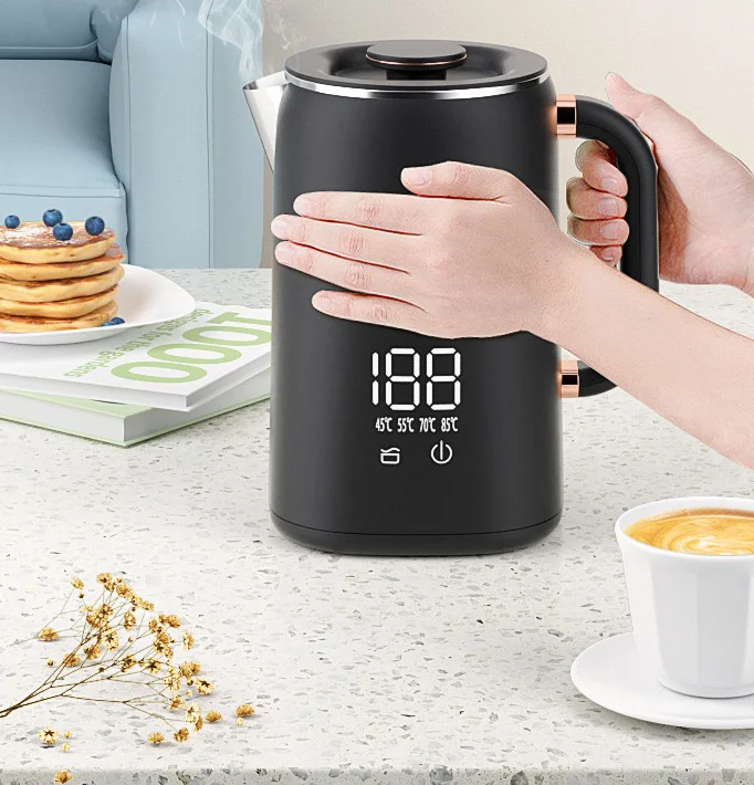 Digital Display Electric Kettle 1.7L Double Wall Electric Kettle with Touch Sensitive Control