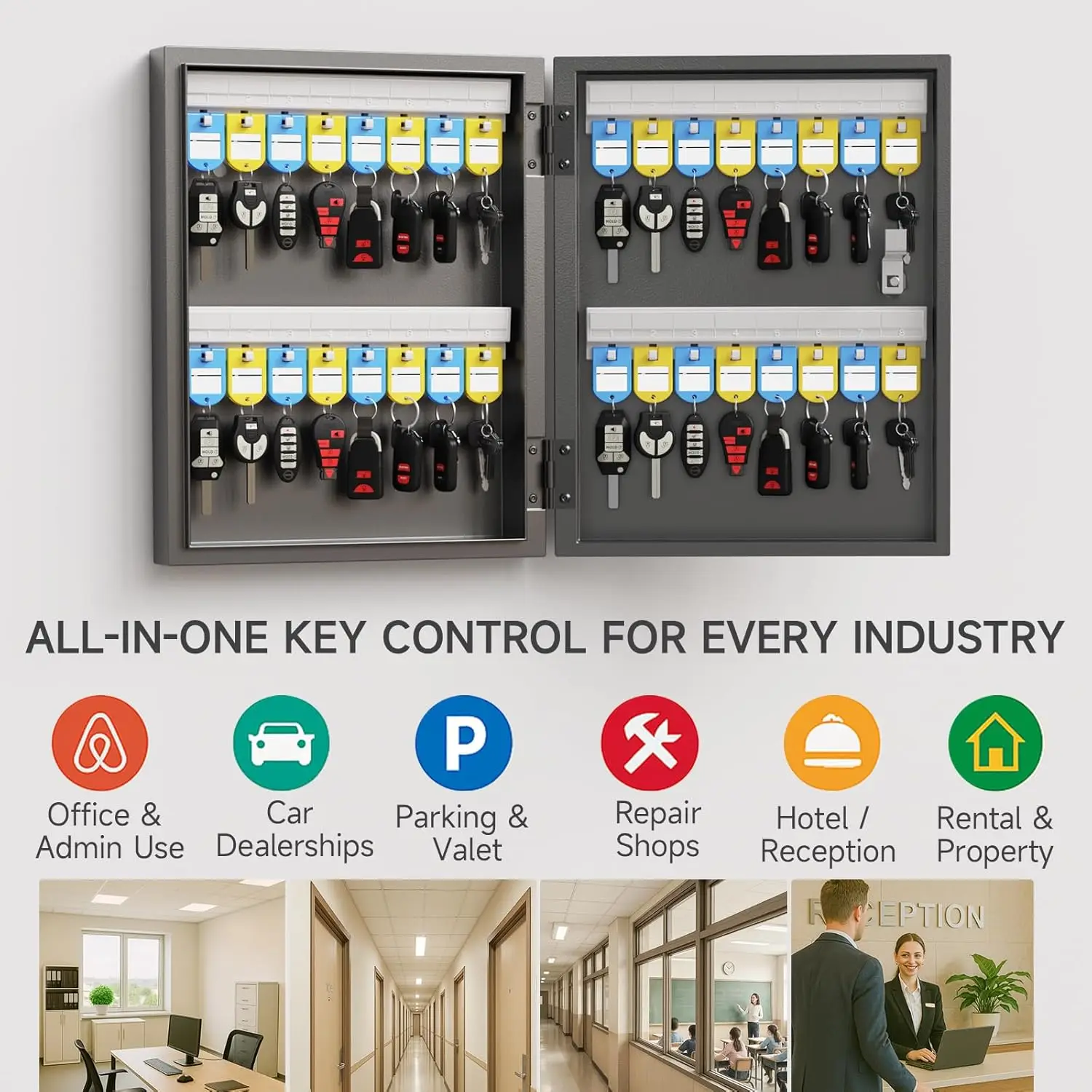 منظم خزانة مفاتيح ، صندوق أمان للمفاتيح ، تخزين آمن آمن ، حامل قفل للخادمين ، الفنادق ، مفاتيح السيارة والمنزل