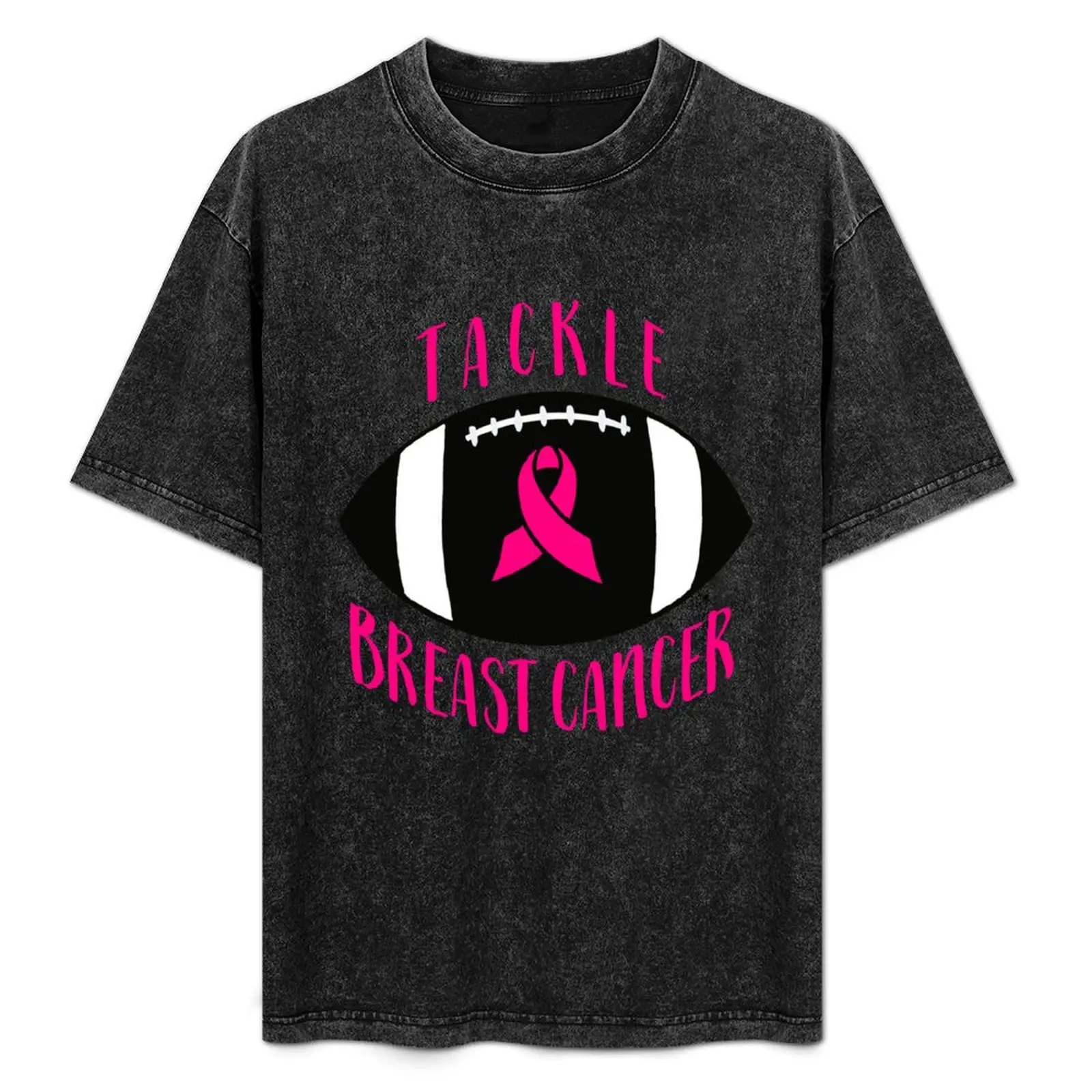 

Tackle Breast Cancer Football Design T-Shirt Casual Everyday Short Sleeve T-Shirt