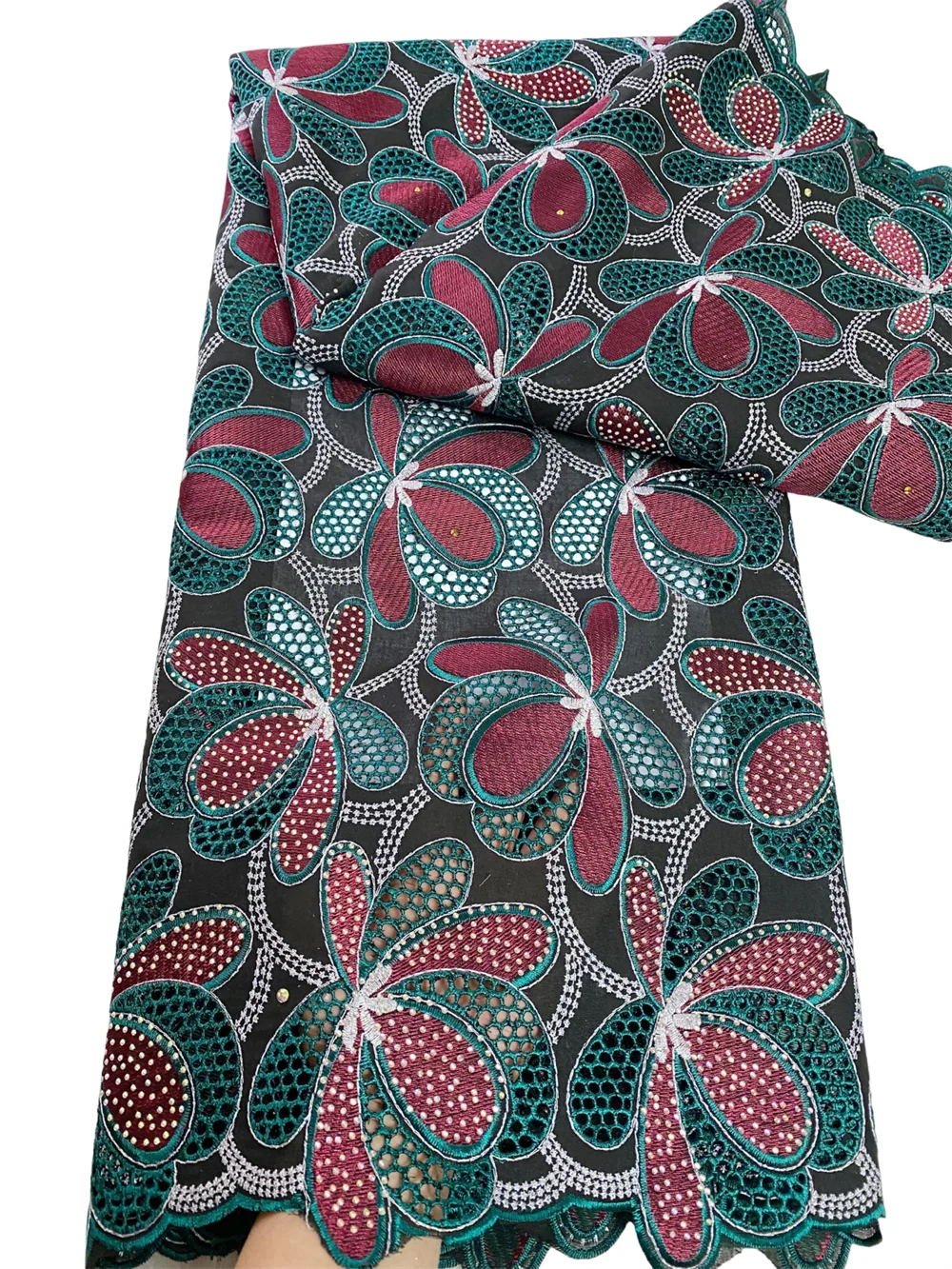 

Luxury African Hollow Out Cotton Lace Fabric Swiss Voile 2025 Nigerian Lace Fabric High Quality Embroidery For DIY Clothing Sew
