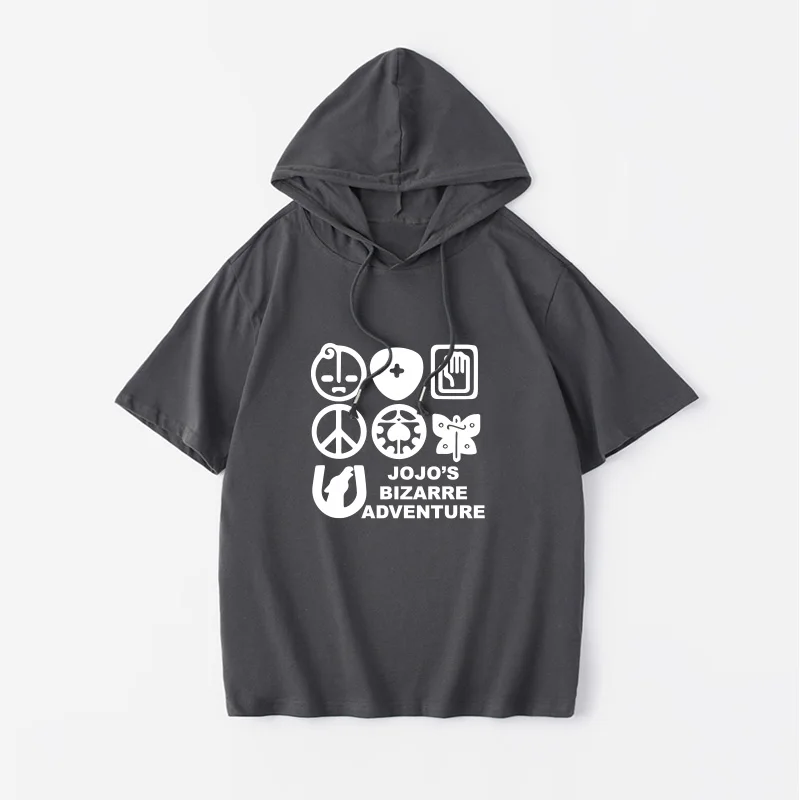 

Loose ort Sve JOJO T-irt Women's Inner Wear Casual Cotton Sweatirt with Hat Print Design Straight Cut Summer Top