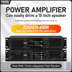 YUHSIU Professional 2U Class D Digital AMP Hifi High Power Amplifier 650W 2/4 Channels For KTV Disco Stage Karaoke Audio Speaker