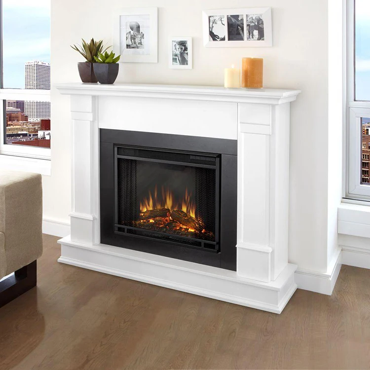 Cheap Modern Wood Fireplace Stove Frame With Remote Control Electric Fireplaces