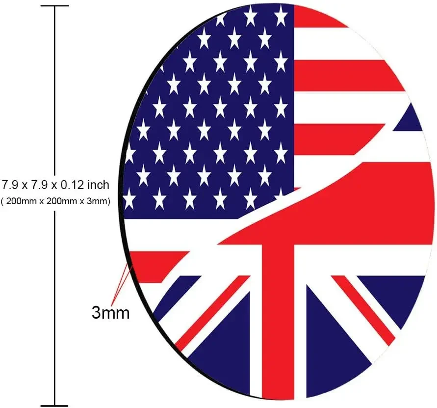Rectangular gaming mouse Round mouse pad Gaming mouse pad USA flag British flag design non slip rubber mousepad