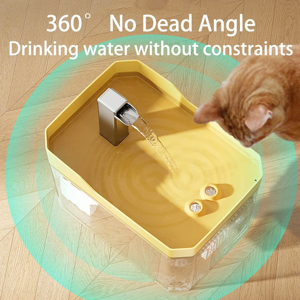 Cat Water Fountain Auto Filter Transparent Cat Drinker USB Anti-Dry Burning Recirculate Filtering Water Dispenser with Pump gallery 4