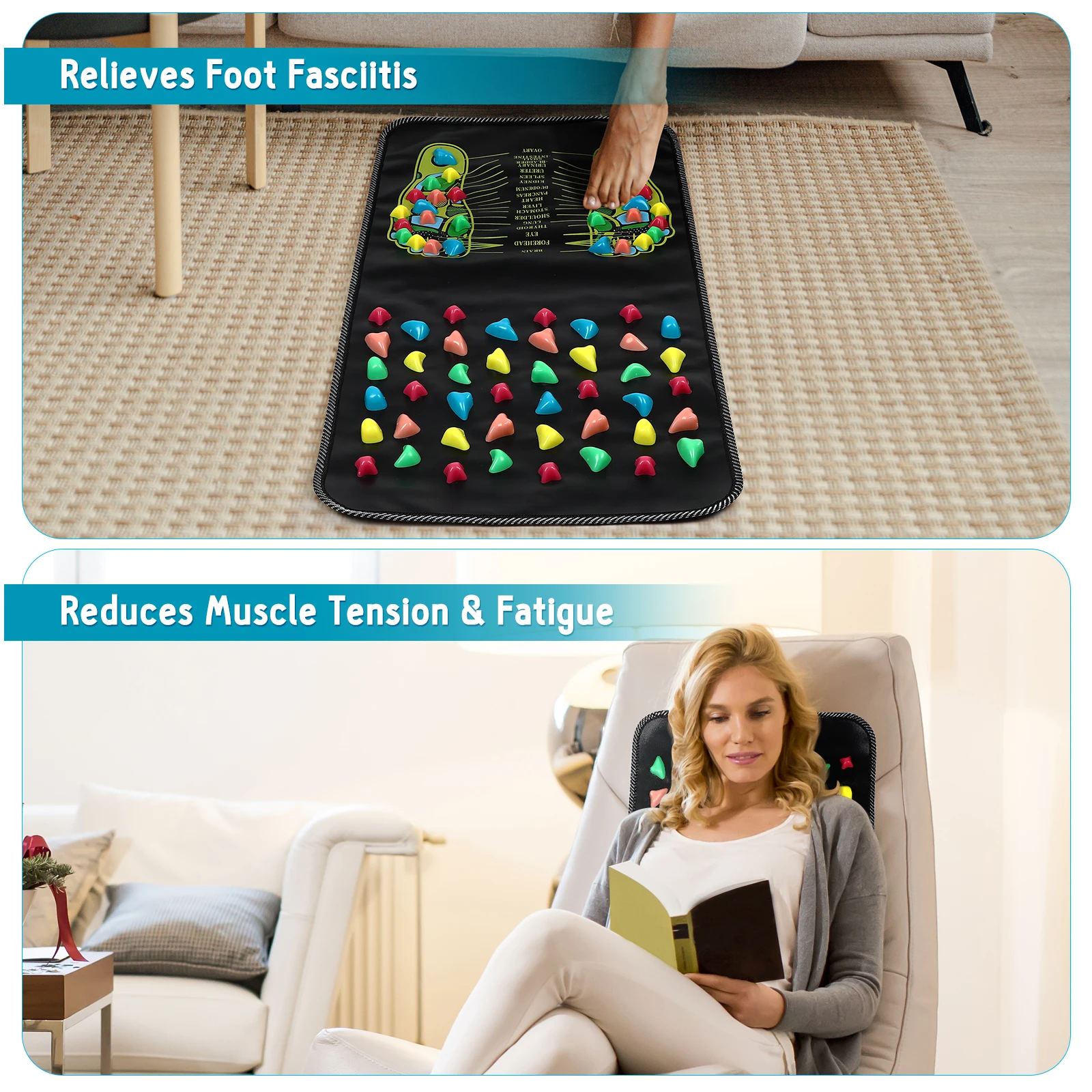 

Massage Pad Foot Mat Deep Tissue Massager Household Tool Rock Feet Pressure Point
