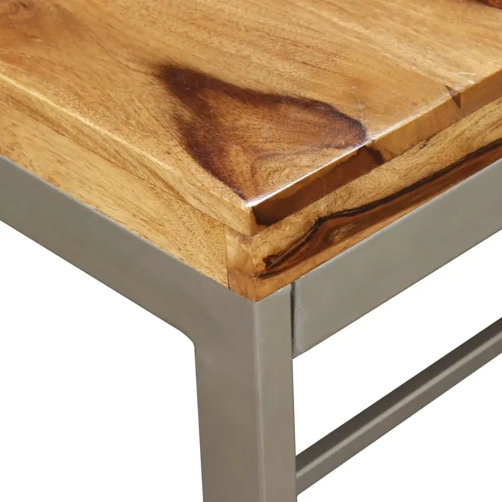 Mesa de comedor de madera maciza de Sheesham de 70,9 pulgadas con estructura de acero: elegancia moderna para su comedor