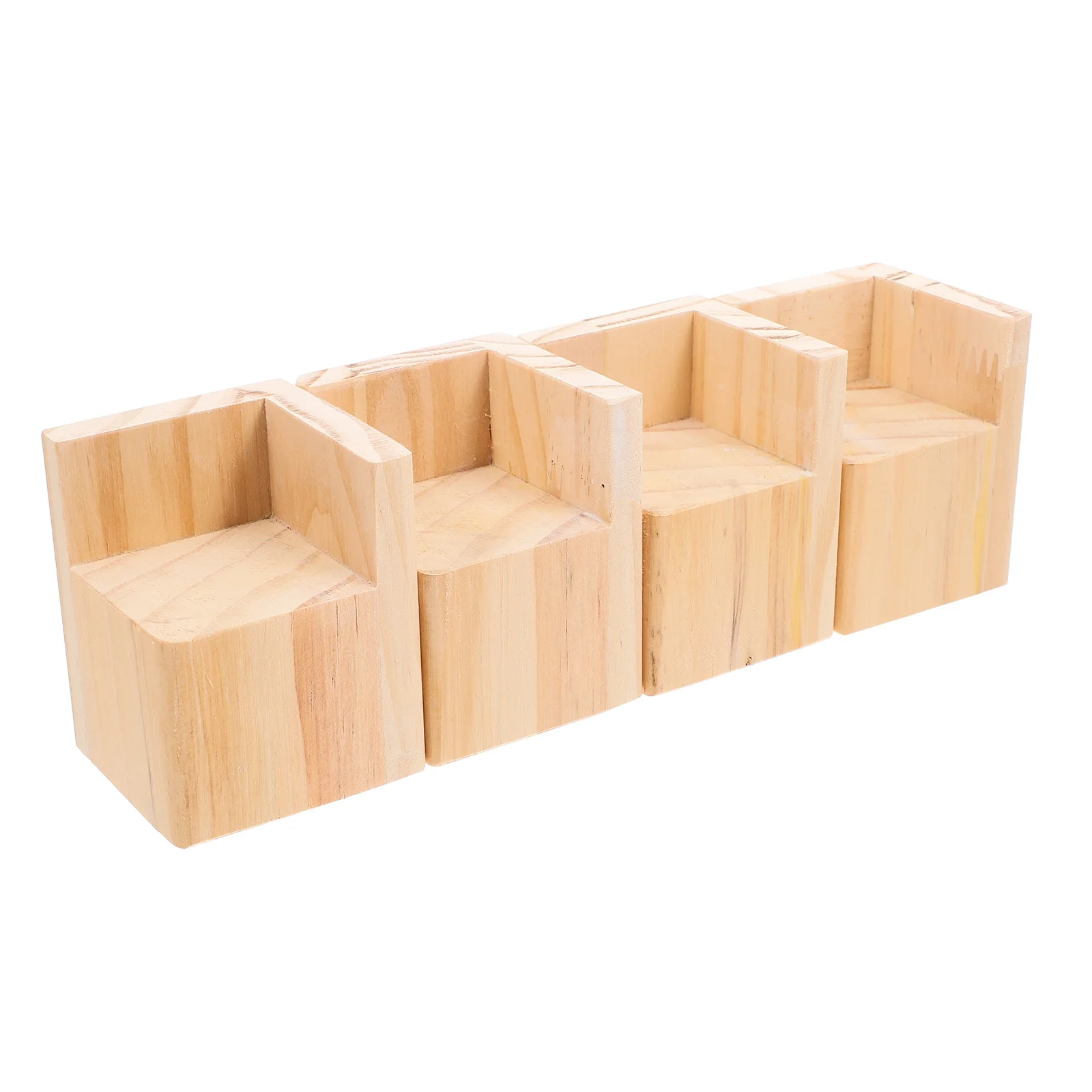

4Pcs Solid Wood Heavy Duty Square Furniture Risers Sofa Desk Chair Table Leg Extenders Furniture Lift Blocks Bed Lifts