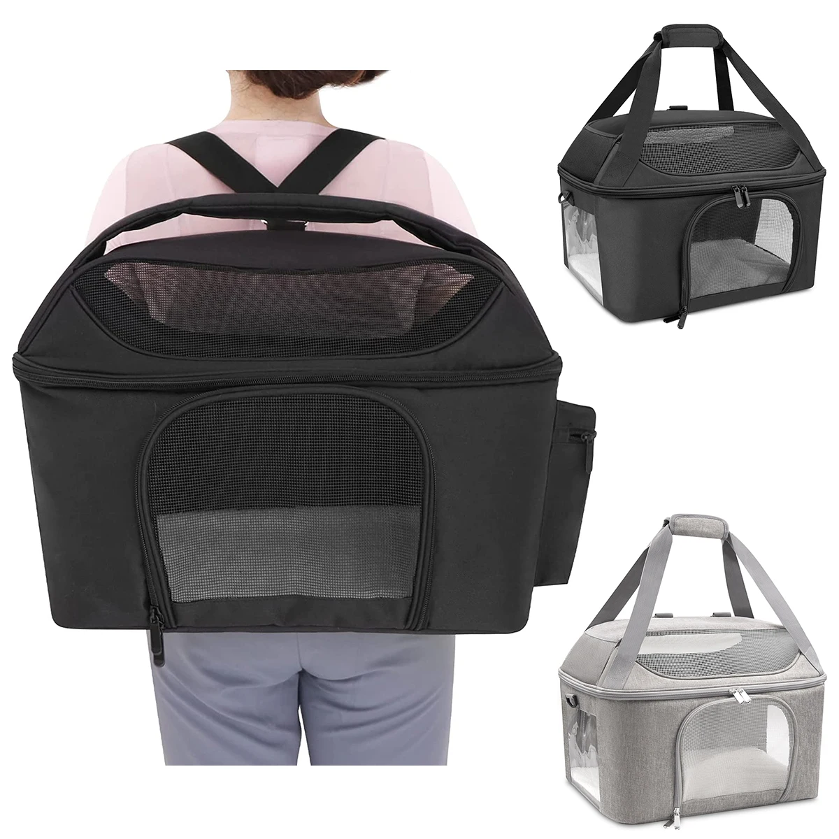 Dog Backpack Breathable Pet Carriers Portable Foldable Puppy Carrier Bag Travel Transport Dog Crate for Small Dogs Cats Outgoing