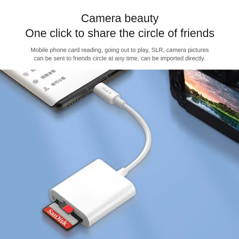MFi Certified Lightning SD Card Reader, 480Mbps Fast Transfer SD Card Adapter For iPhone 15/14/13/12, iPad, No App Required