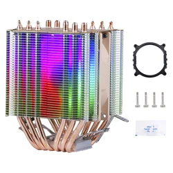 Efficient Cooler CPU Cooling Fan Computer Processor Twin Towers 6 Heat Pipe Suitable For Installing LGA2011 e5 x79 x99 2099 AMD