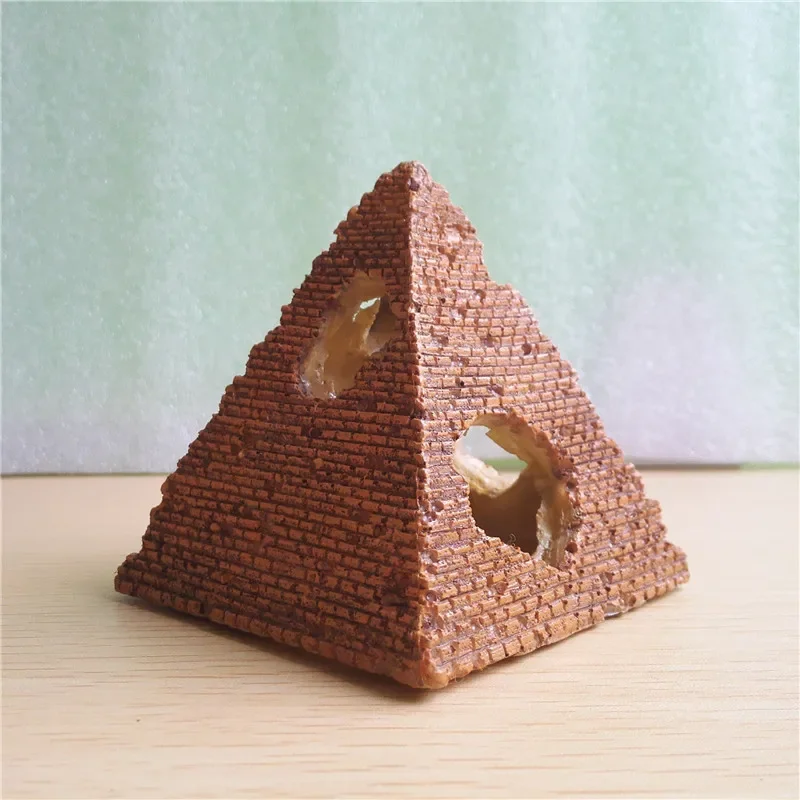 1Pcs Fish And Shrimp Hashing House Simulation Egyptian Pyramid Resin Crafts Aquarium Landscape Aquarium Decoration Shrimp House