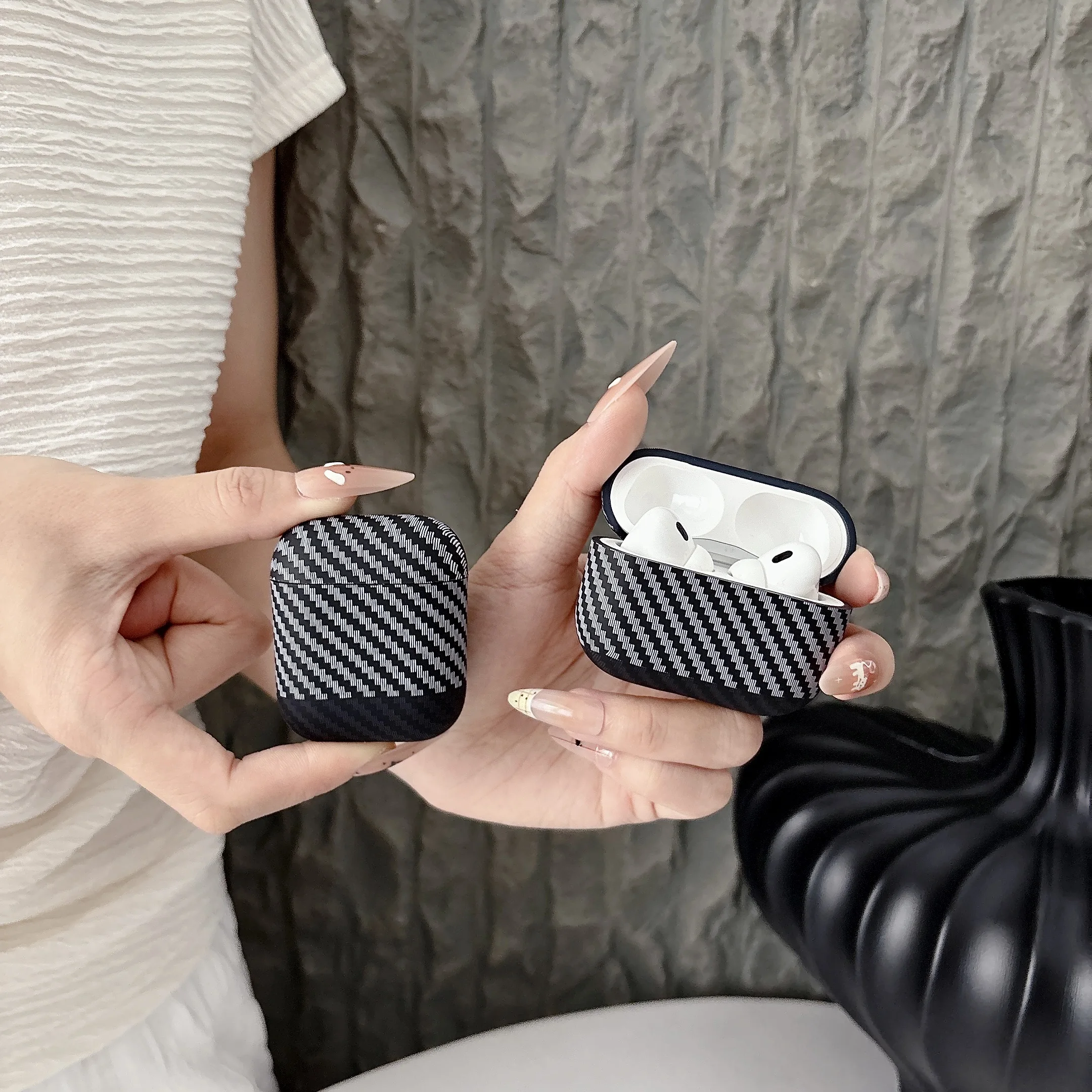 Suitable for  AirPods pro3/pro2 Earphone Case Carbon fiber high-end business for AirPods1/2/3/4/ Pro3/pro2 /pro case