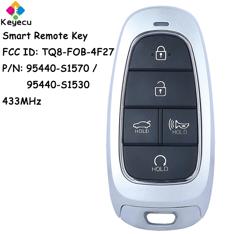 

KEYECU Smart Remote Control Car Key With 5 Buttons for Hyundai Santa Fe 2021 2022 Fob TQ8-F08-4F27 P/N: 95440-S1570 95440-S1530