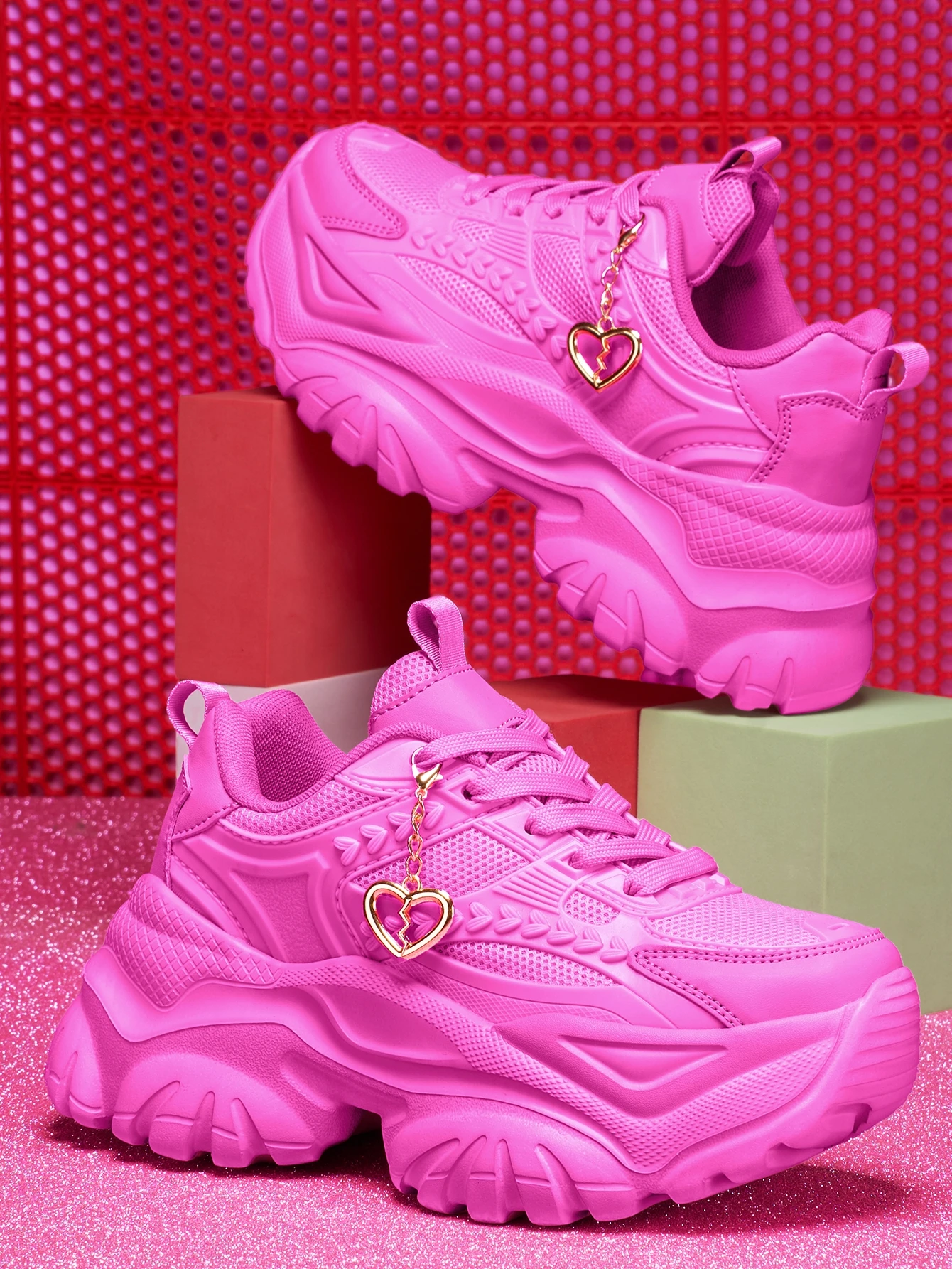 Damen-Sneaker mit 7 cm Erhöhung der Höhe, Outdoor-Mode, Freizeitschuhe mit 3D-DIY-Abnehmbarer Metallgold-Herz-Dekorationskette, Damen-Sneaker mit EVA-Dicksohle, hoher Plattform, blauen hohen Absätzen, leichter weicher Sohle, stoßdämpfend, rutschfeste Laufschuhe, runde Zehenpartie, einfache Schnürung, Edelsteinblau, große Größen für Studenten, Teenager, Campus, Alltag, Dating, Fitness, Arbeit, Büroschuhe, trendige vielseitige Keilabsatz-Sneaker für Damen. – Detail 26