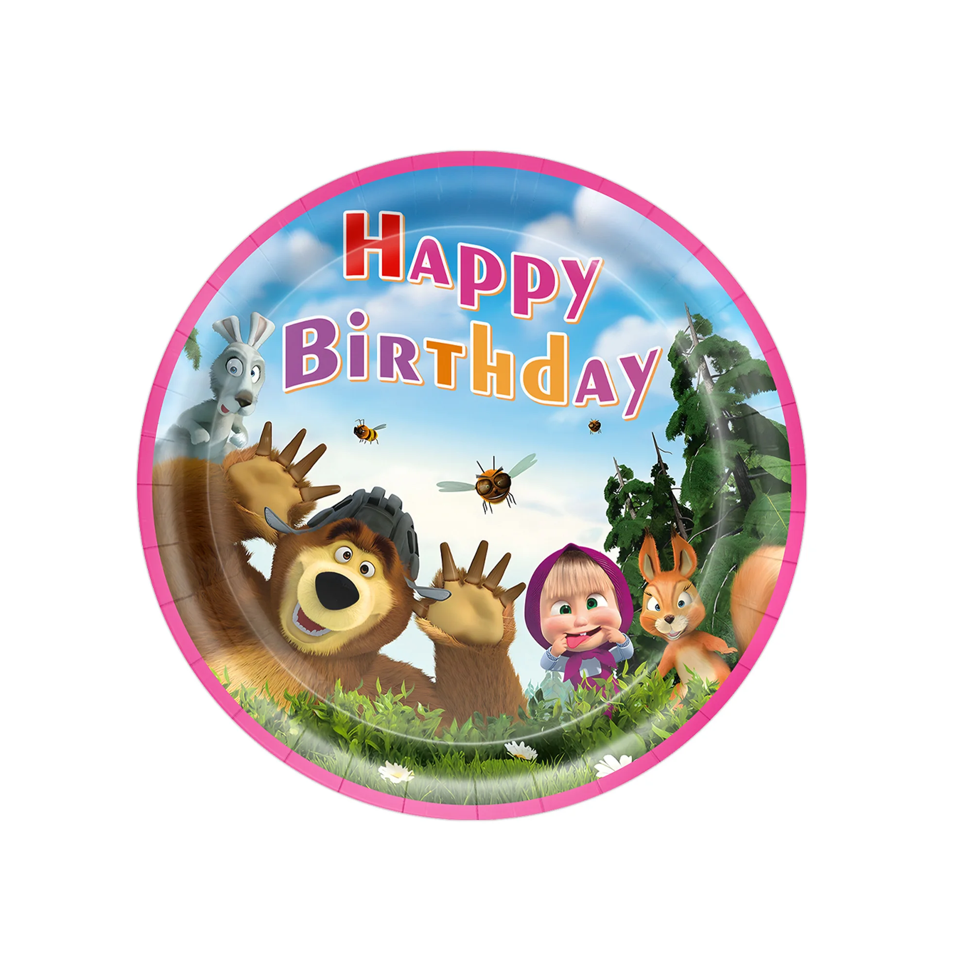 Cartoon-Mädchen und Bär Geburtstagsparty-Dekorationsset Tischdecke Becher Luftballons Tortendekoration Baby-Shower-Partyzubehör – Detail 10