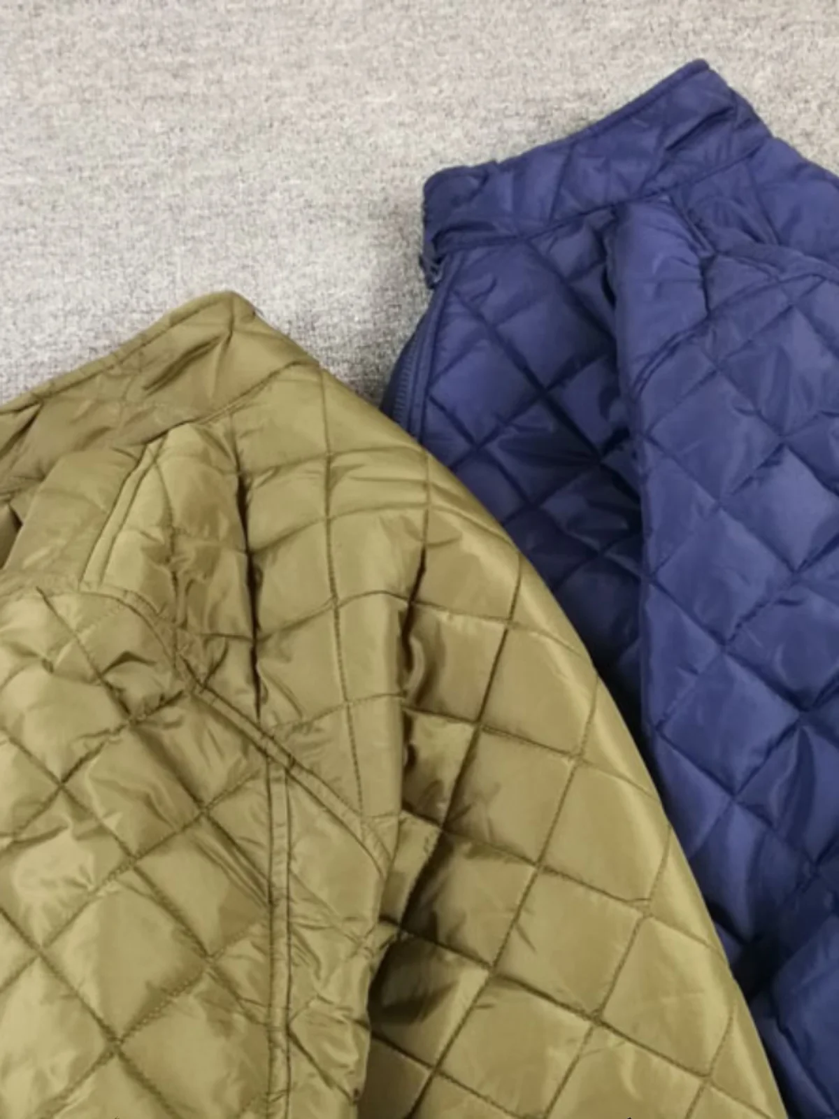 

Men's Lightweight Padded Diamond Stitched Busin Collar Cotton Jaet Warm Coat Stand Fit Casual Leisure Full Zipper