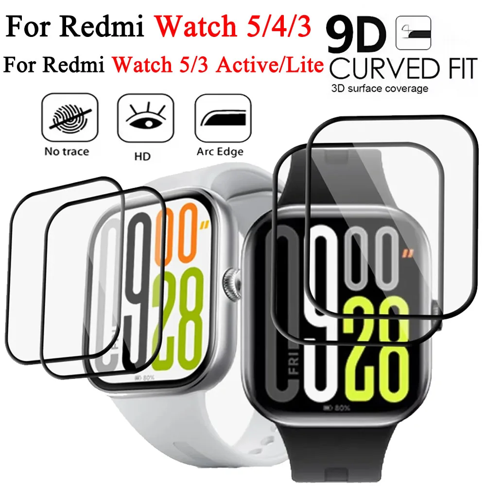 1-3PCS Full Screen Protector For Xiaomi Redmi Watch 5 4 3 Anti-Scratch Film Samrtwatch For Redmi Watch 5 3 Active/Lite Not Glass