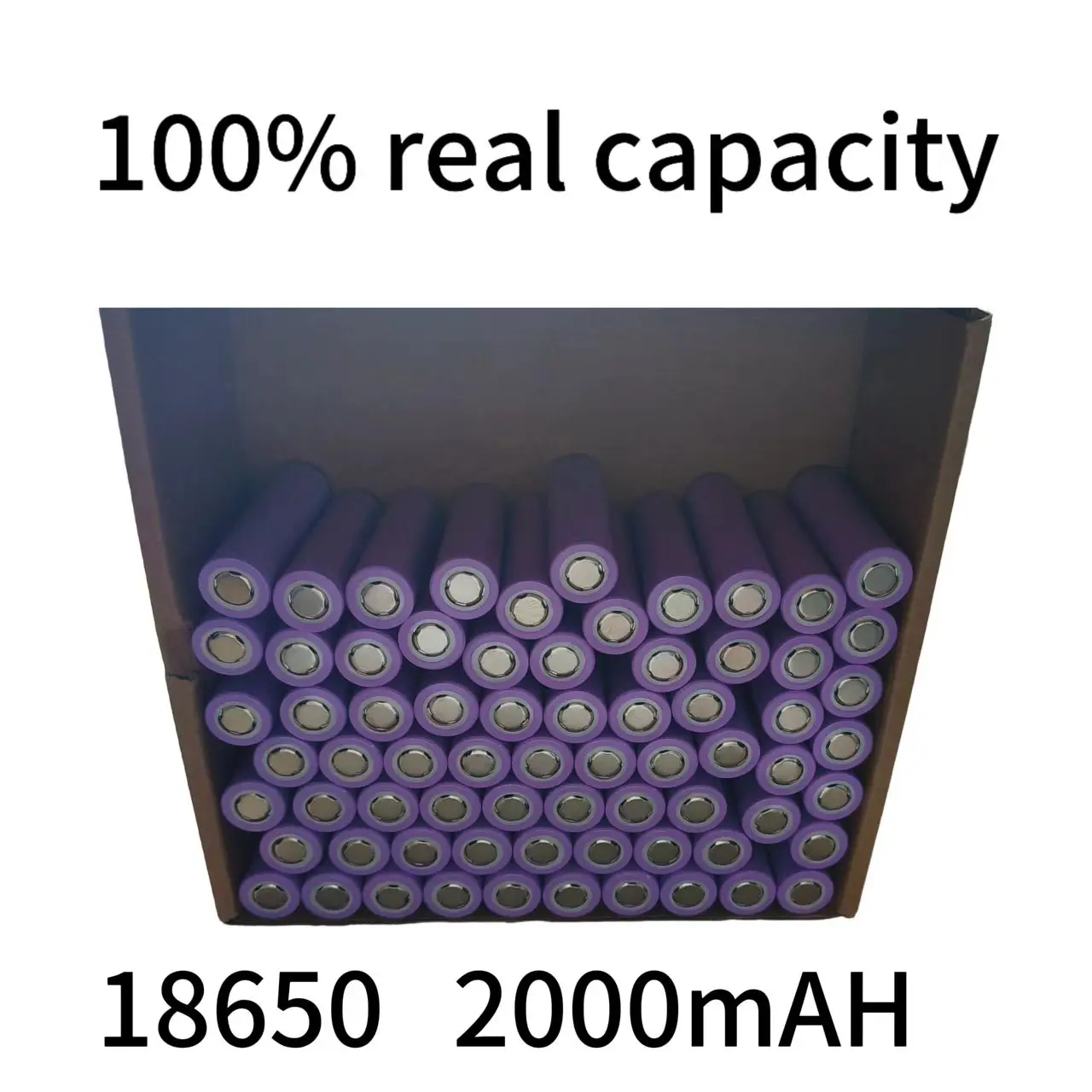 Batterie 18650 3.7V 2000mAh-100%, nouvelle puissance au Lithium Rechargeable authentique, Ultra haute capacité, longue durée, pour lampes de poche, gadgets