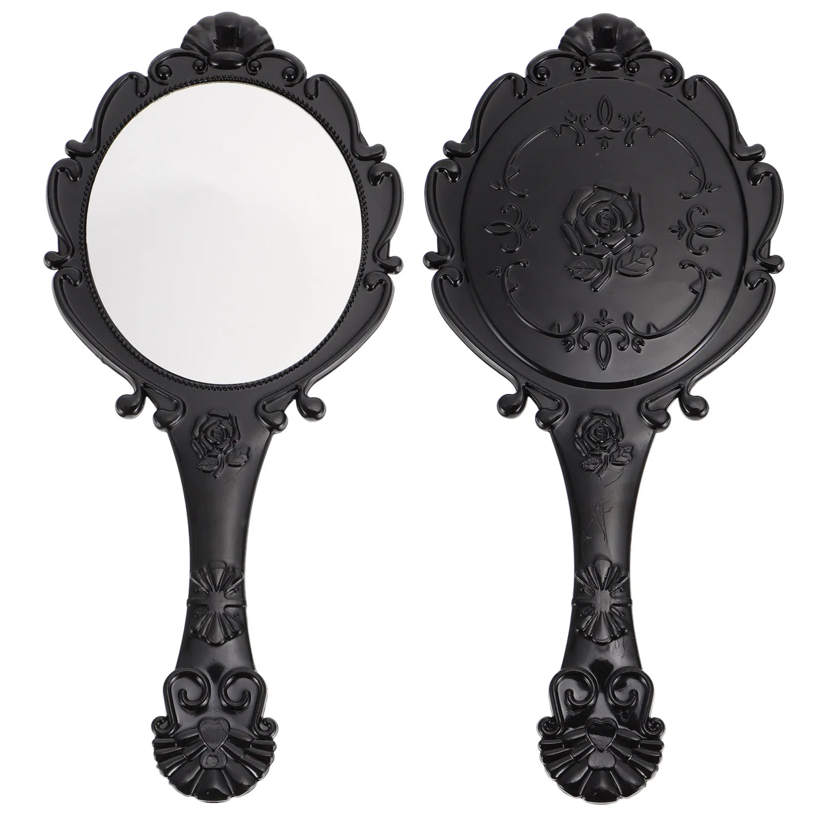 2 قطعة مرآة ماكياج النساء المحمولة ريترو ستايل الزجاج مرآة السفر المحمولة الجمال ملحق للمنزل مضمد كونترتوب #4